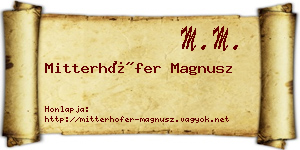 Mitterhöfer Magnusz névjegykártya